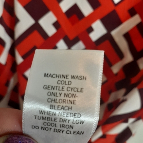 BANANA Republic Womens Dress Shift Red Maroon Geometric Dopamine Stretchy Medium - Picture 8 of 15